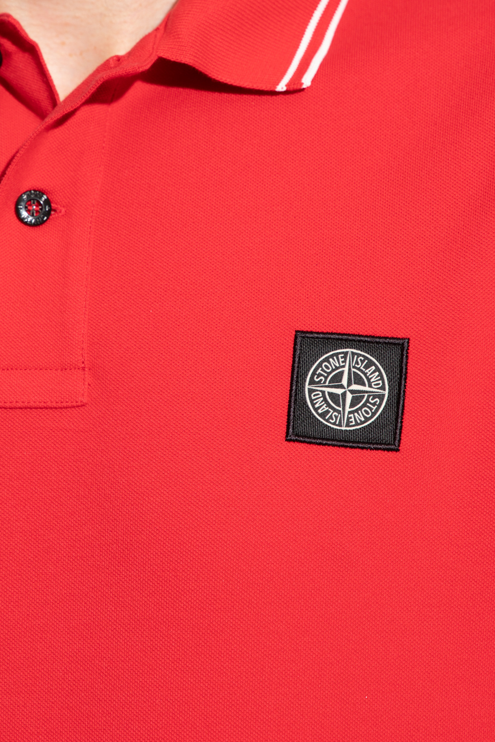 Stone island outlet red polo shirt